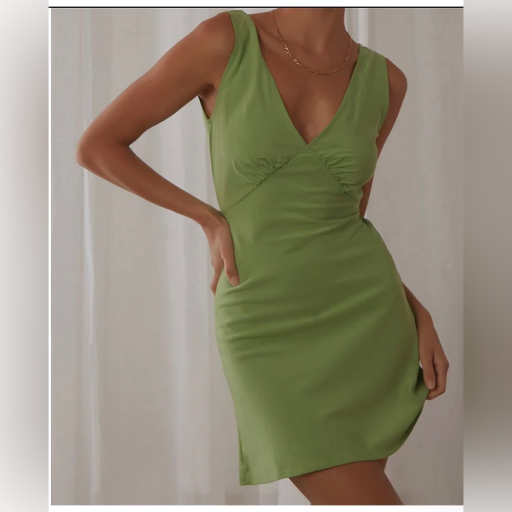 Peppermayo Audrey Vintage Slip Dress (Size 4; Color: Lime)